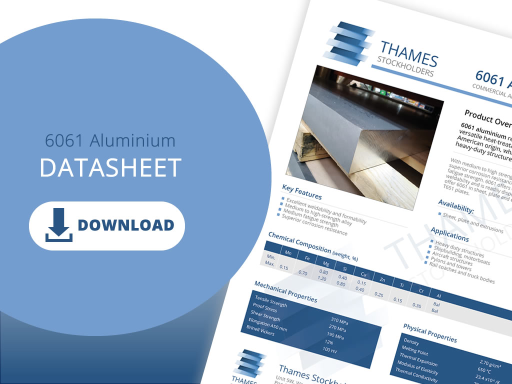 Download our 6061 Aluminium Datasheet